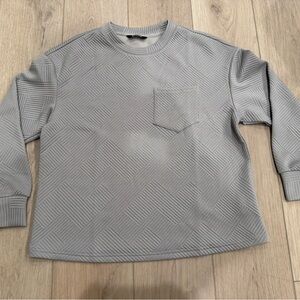 🌺 BTFBM - Women’s Gray Textured Crewneck Sweater- Size S - NWOT